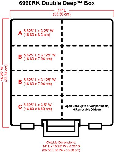 ArtBin 6990RK Super Satchel Double Deep, Portable Art & Craft Organizer with Handle, [1] Plastic Storage Case, Clear with Rose Gold Accents