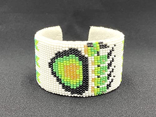 Beaded Jewelry Set Necklace Earrings Bracelet Handmade (Green Bear Paw)