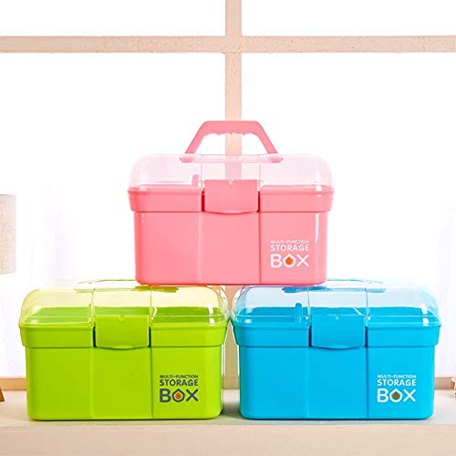 Green Plastic Storage Box with Removable Tray - Toys