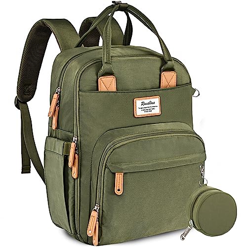 Diaper Bag Backpack, RUVALINO Multifunction Travel Back Pack Maternity Baby Changing Bags, Large Capacity, Waterproof and Stylish, Army Green