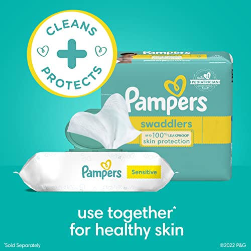 Pampers Sensitive Water-Based Baby Diaper Wipes - Hypoallergenic and Unscented