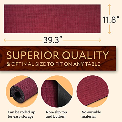 Anna Stay Multi-functional Burgundy Table Runner
