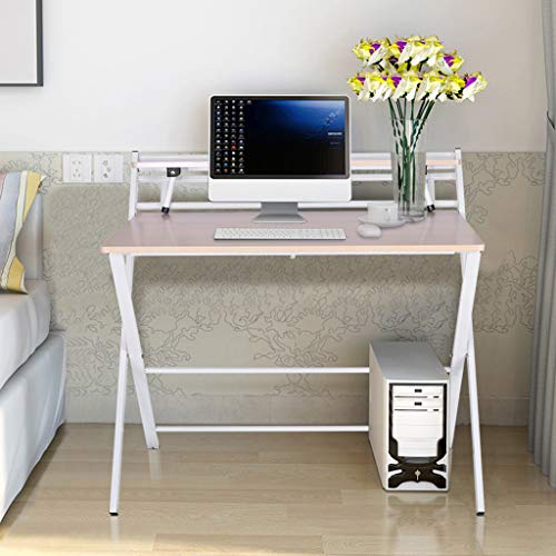 Folding Study Desk, Folding Laptop Table Home Corner Desks Simple Computer Desk with Shelf for Small Space Home Office