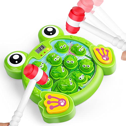 YEEBAY Interactive Whack A Frog Game, Learning, Active, Early Developmental Toy, Fun Gift for Age 2,3, 4, 5, 6, 7, 8 Years Old Kids, Boys, Girls,2 Hammers Included