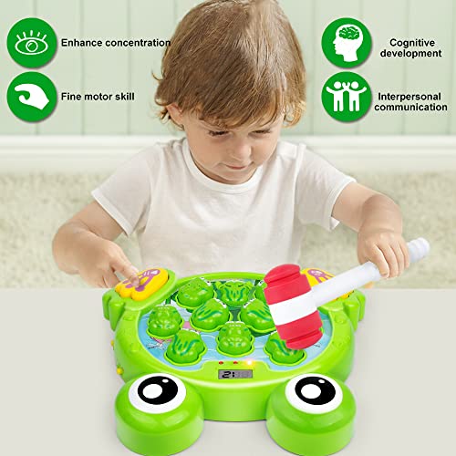 YEEBAY Interactive Whack A Frog Game, Learning, Active, Early Developmental Toy, Fun Gift for Age 2,3, 4, 5, 6, 7, 8 Years Old Kids, Boys, Girls,2 Hammers Included