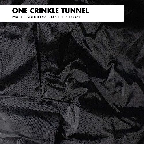 New Cat Tunnel Design, Collapsible 4-Way Cat Ferret Tunnel Toy with Crinkle, Great for Kittens, Puppies, Large Cats and Small Dogs (Large, Light Blue)