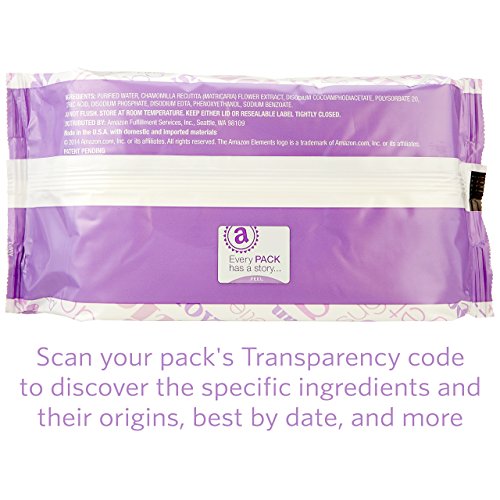 Amazon Elements Baby Wipes, Sensitive, Flip-Top Packs