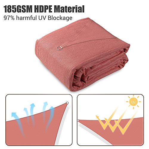 16'x16' Red Sun Shade Sail for Outdoor Spaces