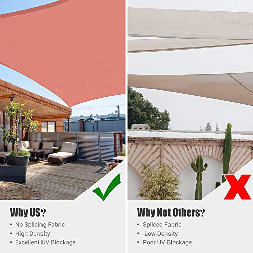 16'x16' Red Sun Shade Sail for Outdoor Spaces