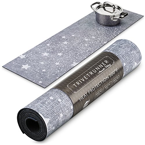 Anna Stay Gray Table Runner with Trail Stars