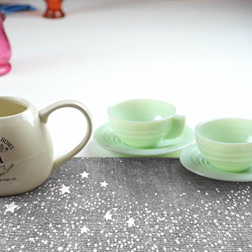 Anna Stay Gray Table Runner with Trail Stars