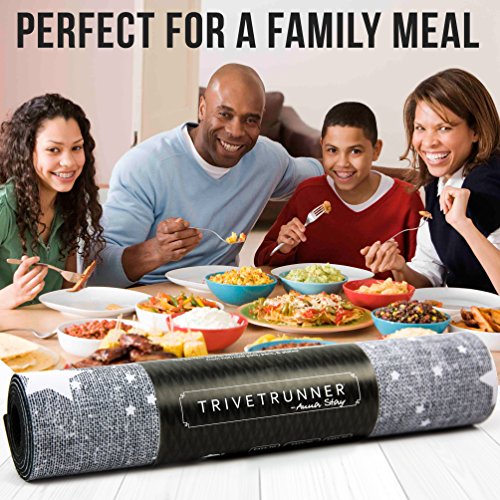 Anna Stay Gray Table Runner with Trail Stars