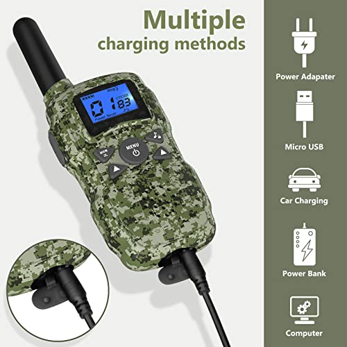 Wishouse Rechargeable Walkie Talkies - 3 Pack Camouflage