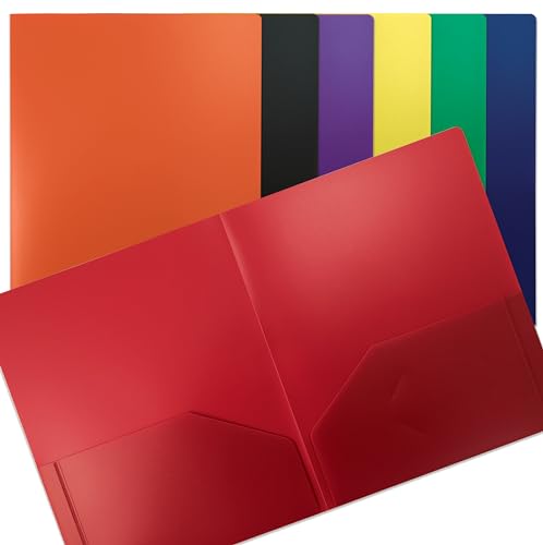 Better Office Products Poly 2 Pocket Folders Heavyweight, 36 Piece