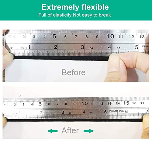 White Braided Elastic Cord for Sewing and Crafting