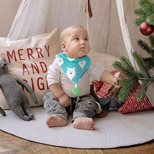 Baby Bandana Drool Bibs 6-Pack and Teething Toys 6-Pack Made with 100% Organic Cotton, Super Absorbent and Soft Unisex (Vuminbox) (6-Pack Unisex)
