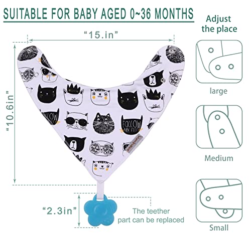 Baby Bandana Drool Bibs 6-Pack and Teething Toys 6-Pack Made with 100% Organic Cotton, Super Absorbent and Soft Unisex (Vuminbox) (6-Pack Unisex)