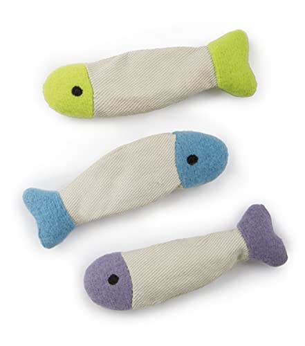 SmartyKat Fish Flop Crinkle Catnip Cat Toys - Multi Color