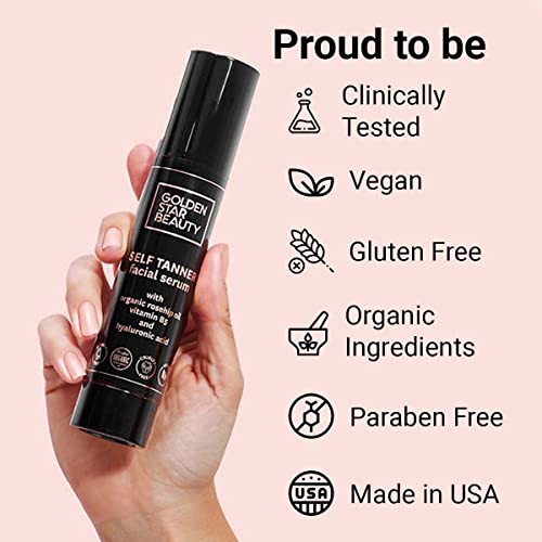 Self Tanner for Face ? Face Tanner w/Hyaluronic Acid and Organic Oils, Self Tanners Best Sellers, Facial Sunless Tanning Serum for Natural Sunkissed Glow, Fake Tan Moisturizer 2.0 fl