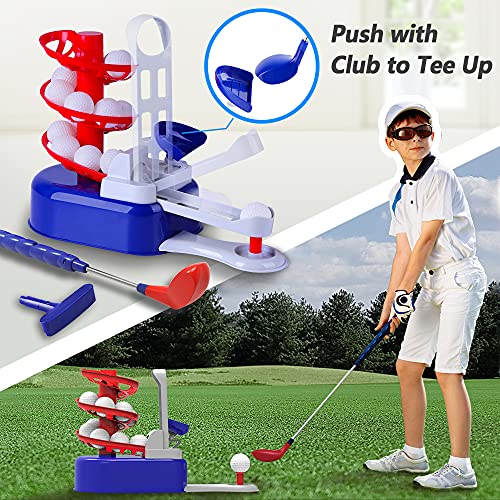 iPlay, iLearn Kids Golf Toys Set, Outdoor Lawn Sport Toy, Training Golf Balls & Clubs Equipment, Indoor Exercise, Outside Yard Active Gifts for 3 4 5 6 7 8 Year Olds Boys Toddlers Children Girls