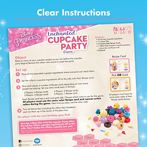 Wonder Forge Disney Princess Enchanted Cupcake Party Game For Girls & Boys Age 3 & Up - A Fun & Fast Matching Party Game You Can Play Over & Over (1088)