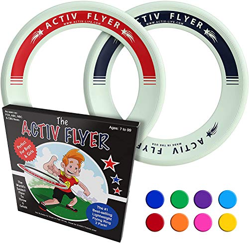 Activ Life Flying Toys [Glow-in-The-Dark] Cool 6 Year Old Boy Gifts & Christmas Presents for Kids to Play in Backyard, School Playground, Indoor Gym or BBQ Tailgate Party Toss Games