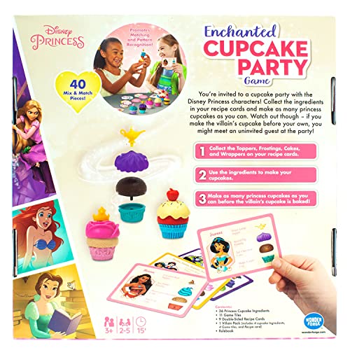 Wonder Forge Disney Princess Enchanted Cupcake Party Game For Girls & Boys Age 3 & Up - A Fun & Fast Matching Party Game You Can Play Over & Over (1088)
