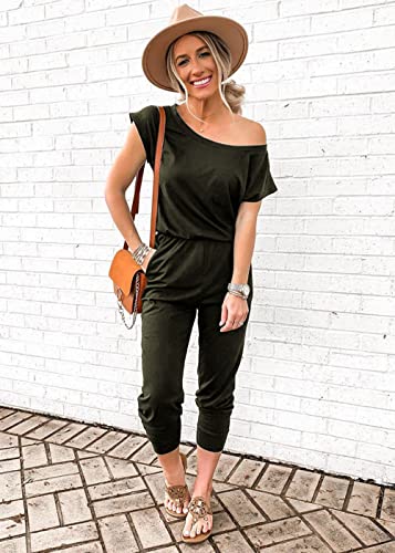 Off Shoulder Solid Romper Jumpsuit for Women
