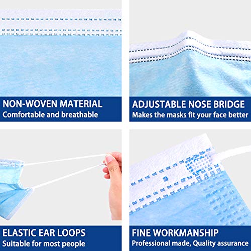 CALEEGI Medical Mask, Procedural Mask 50PCS, Dental Mask Disposable Breathable 3 Ply Elastic Earloop ASTM Health Safety Mask for family Personal Health Care