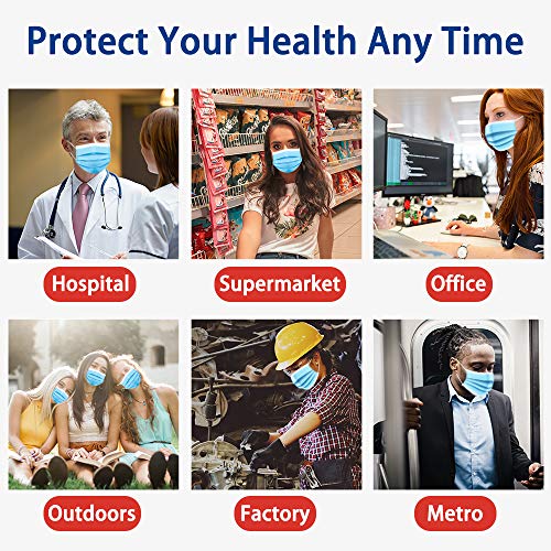 CALEEGI Medical Mask, Procedural Mask 50PCS, Dental Mask Disposable Breathable 3 Ply Elastic Earloop ASTM Health Safety Mask for family Personal Health Care