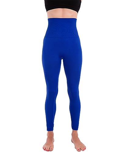 Homma Activewear Thick High Waist Tummy Compression Slimming Body Leggings Pant (X-Large, Royal)
