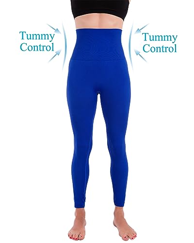 Homma Activewear Thick High Waist Tummy Compression Slimming Body Leggings Pant (X-Large, Royal)