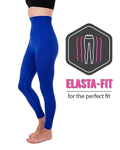 Homma Activewear Thick High Waist Tummy Compression Slimming Body Leggings Pant (X-Large, Royal)