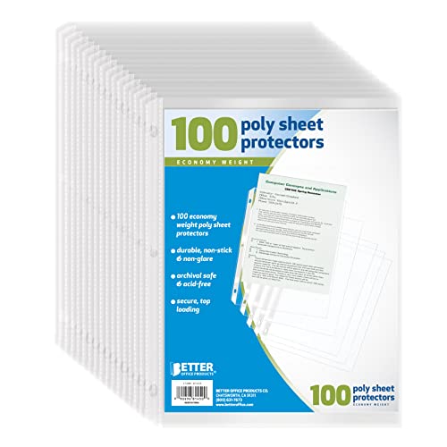 Better Office Products 81450 Sheet Protectors, 100 Count