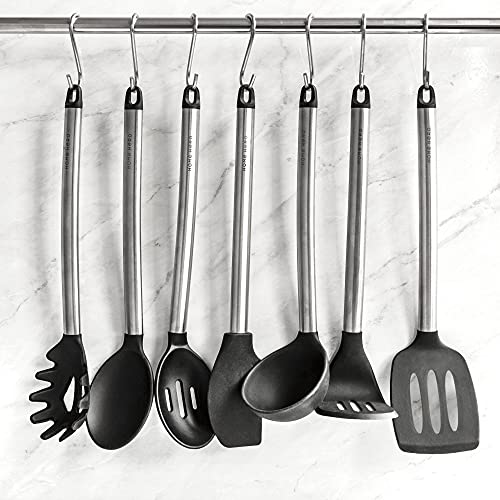 Home Hero 11 Silicone Cooking Utensils Kitchen Utensil Set - Stainless Steel Silicone Kitchen Utensils Set - Silicone Utensil Set Spatula Set - Silicone Utensils Cooking Utensil Set Salad Tongs