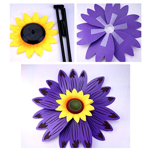 B bangcool Sunflower Lawn Pinwheels Wind Spinners Garden Party Pinwheel Wind Spinner for Patio Lawn & Garden (6 PCS)?