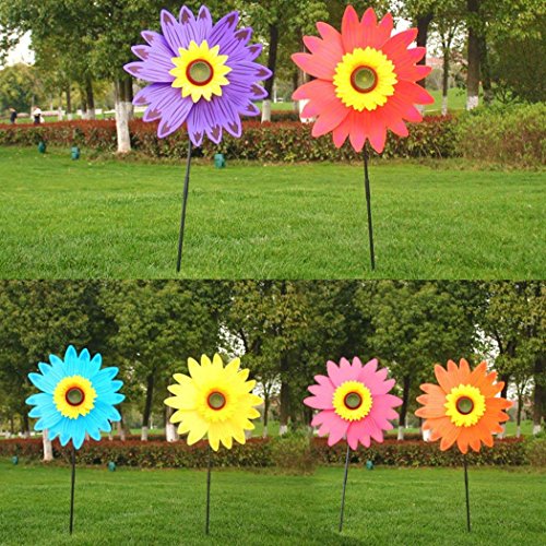B bangcool Sunflower Lawn Pinwheels Wind Spinners Garden Party Pinwheel Wind Spinner for Patio Lawn & Garden (6 PCS)?