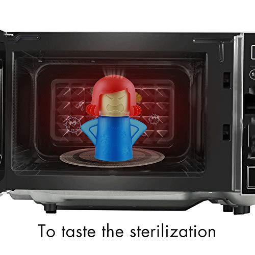 Angry Mama Microwave Oven Steam Cleaner Steam Cleans and Disinfects With Vinegar and Water for Home or Office Kitchens,Easily Cleans the Crud in Minutes (Color may vary)