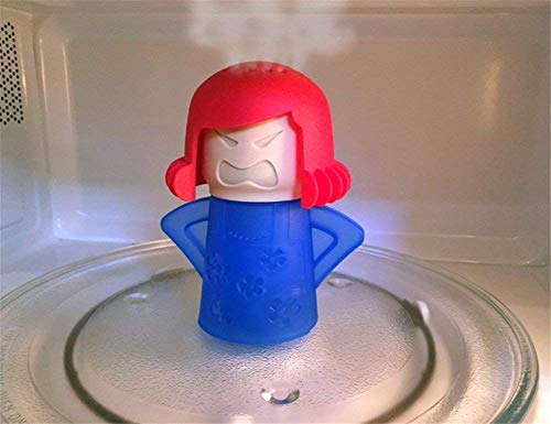 Angry Mama Microwave Oven Steam Cleaner Steam Cleans and Disinfects With Vinegar and Water for Home or Office Kitchens,Easily Cleans the Crud in Minutes (Color may vary)