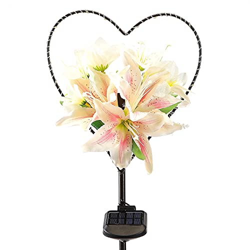 Heart-Shaped Solar Lily Flower Garden Lights