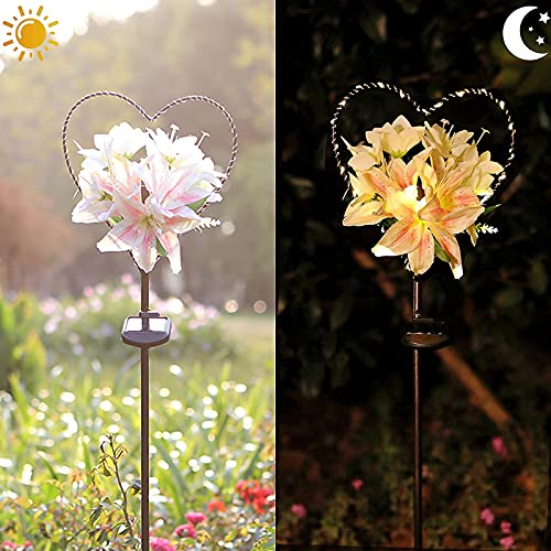 Heart-Shaped Solar Lily Flower Garden Lights