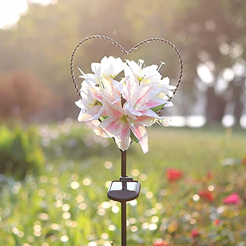 Heart-Shaped Solar Lily Flower Garden Lights