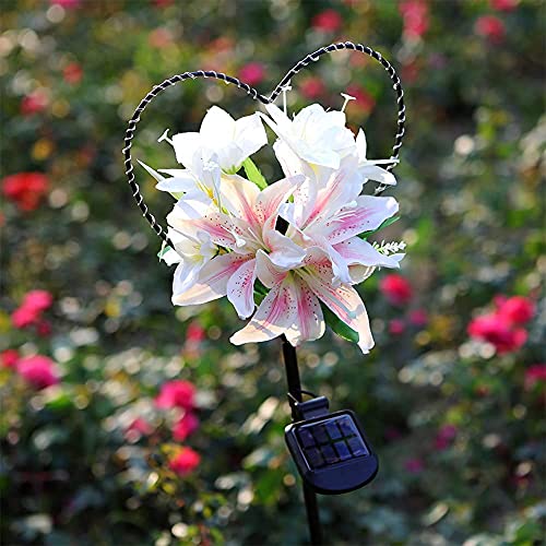 Heart-Shaped Solar Lily Flower Garden Lights