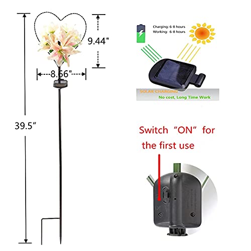 Heart-Shaped Solar Lily Flower Garden Lights