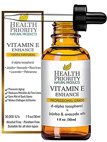 Organic Vitamin E Oil for Skin - 15000 IU, 1 Fl Oz