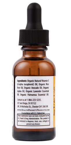 Organic Vitamin E Oil for Skin - 15000 IU, 1 Fl Oz