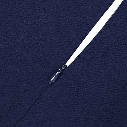 HOMEYEE Women's Sleeveless Cocktail A-Line Embroidery Party Summer Dress A079 (8, Dark Blue)