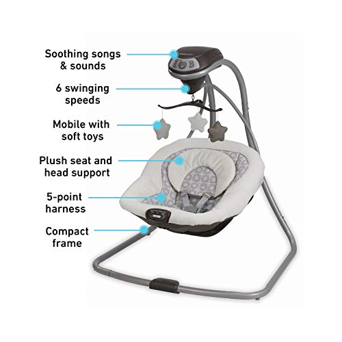 Graco Simple Sway Baby Swing | 2 Speed Vibration, Abbington