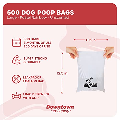 500 Ct Unscented Dog Waste Bags & Dispenser