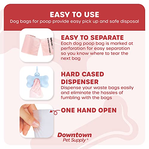 500 Ct Unscented Dog Waste Bags & Dispenser